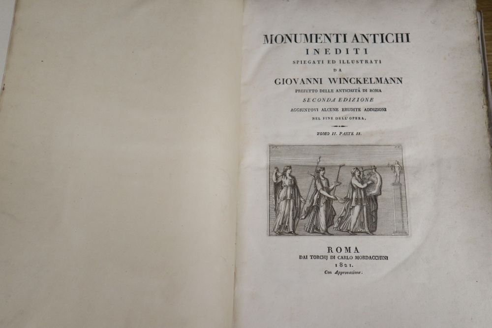 Winckelmann, Giovanni - Monumenti antichi inedita spiegati ed illustrates da Giovanni Wincklemann, 2nd ed, vol 1 (of 2), Rome 1821